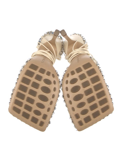 Bottega Veneta Leather Crystal Embellishments Slingback Pumps