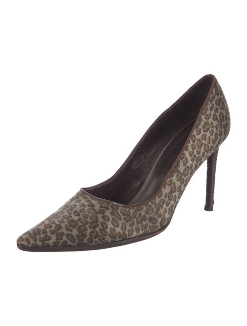 Bottega Veneta Satin Animal Print Pumps