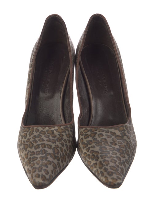 Bottega Veneta Satin Animal Print Pumps