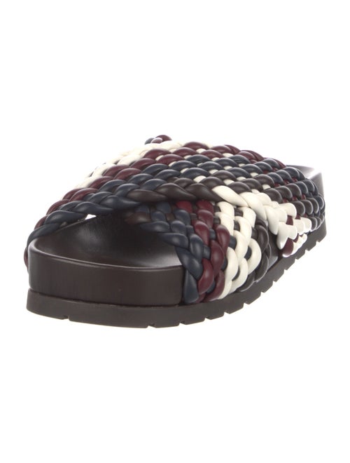 Bottega Veneta Leather Colorblock Pattern Slides