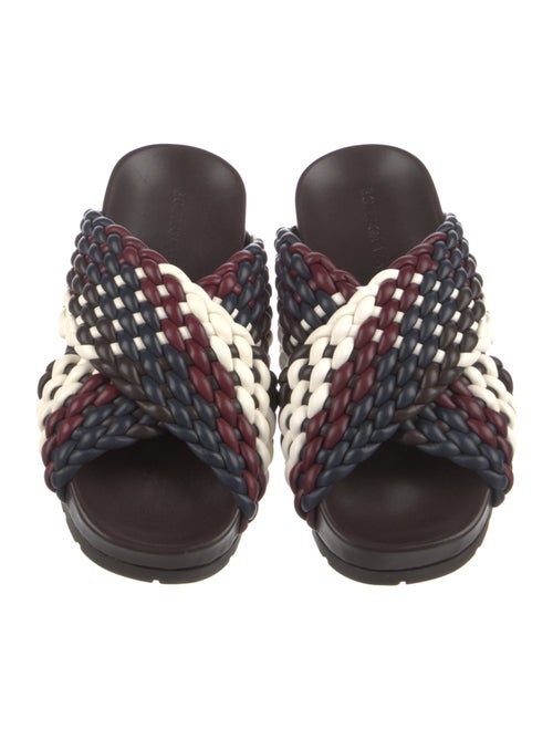 Bottega Veneta Leather Colorblock Pattern Slides