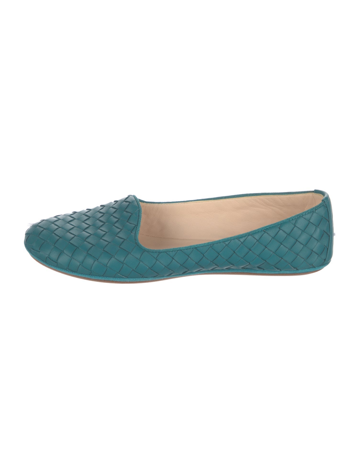 Bottega Veneta Intrecciato Weave Leather Ballet Flats