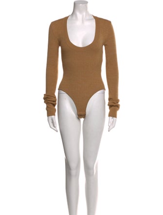 Bottega Veneta Scoop Neck Long Sleeve Bodysuit
