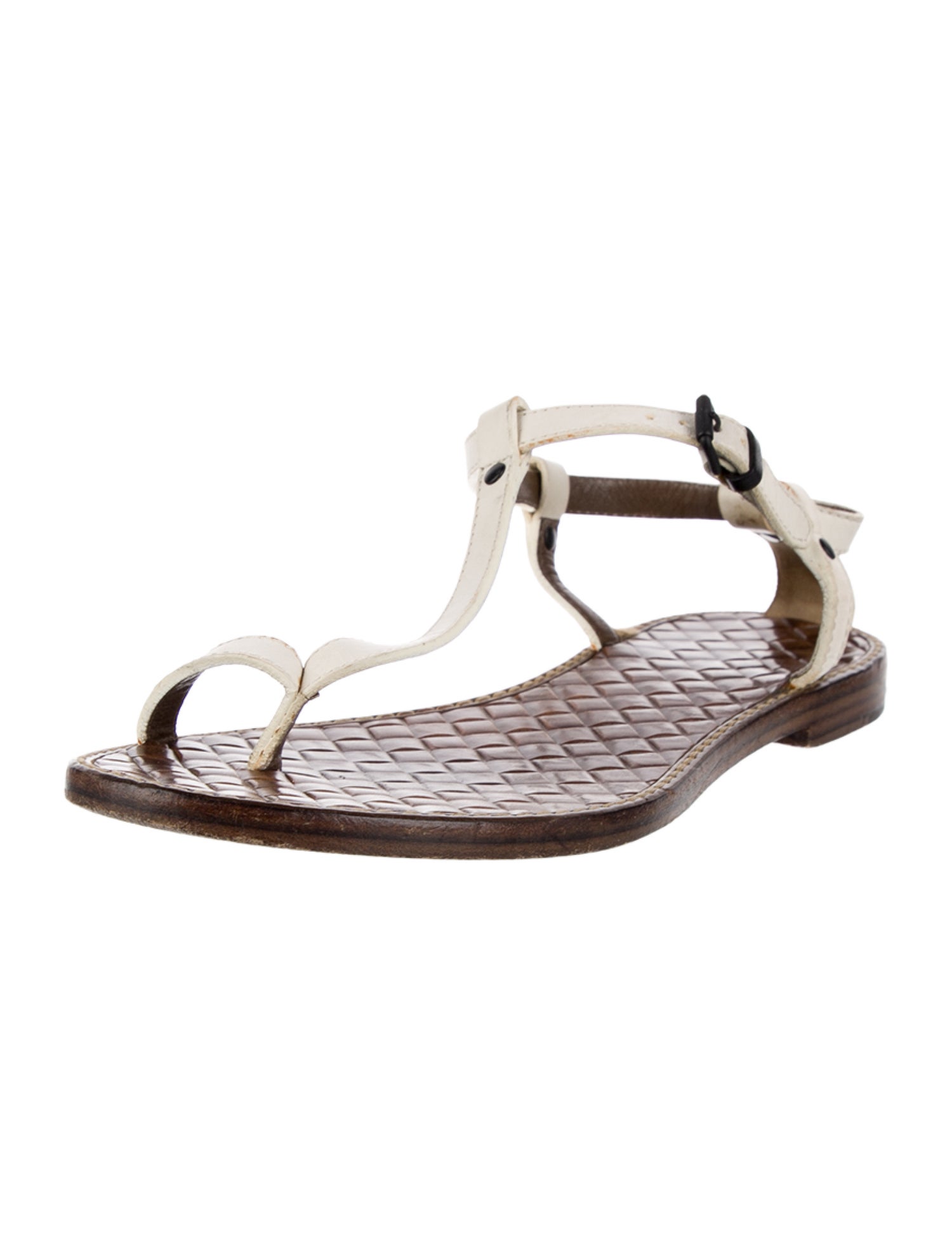 Bottega Veneta Leather T-Strap Sandals