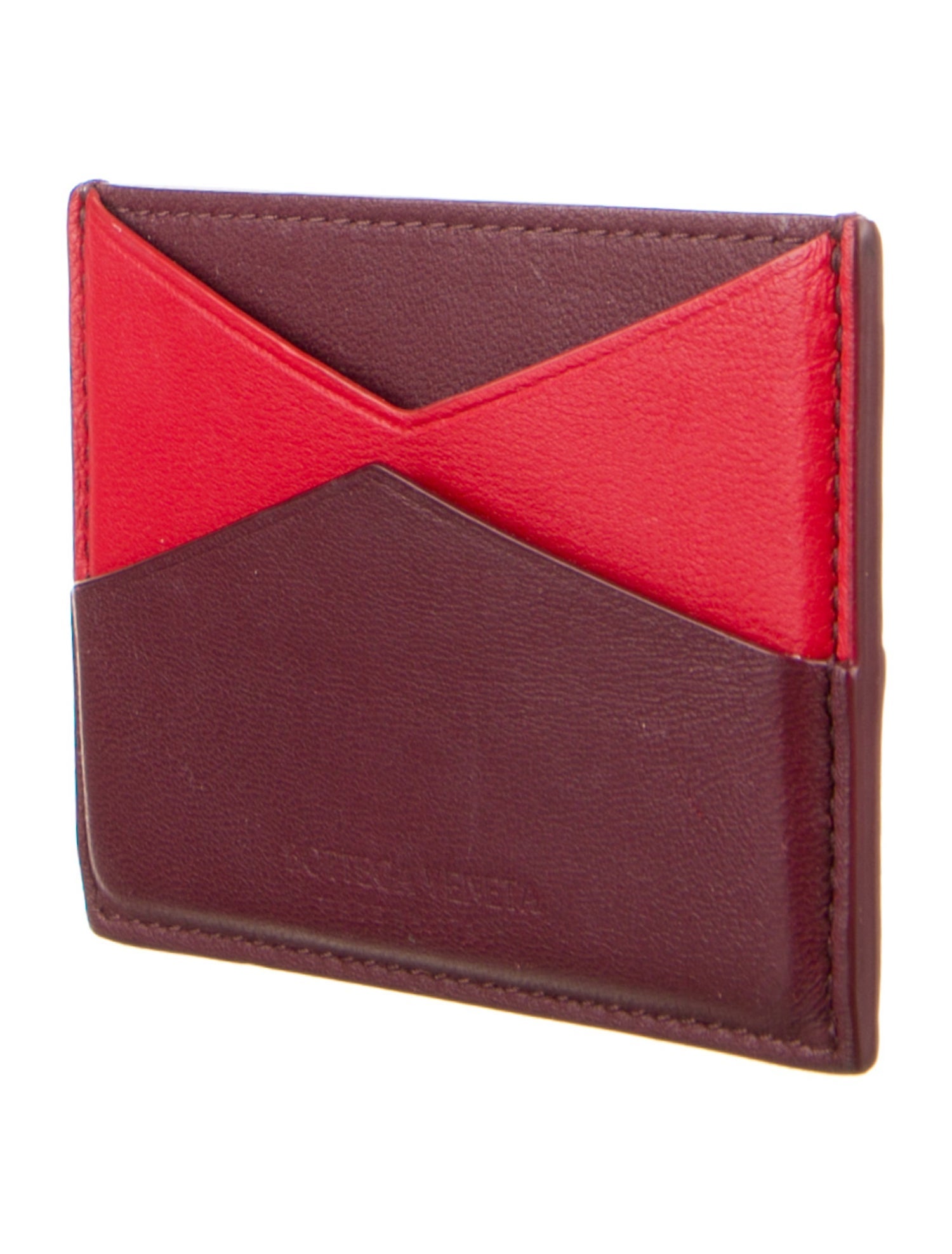 Bottega Veneta Leather Colorblock Pattern Wallet