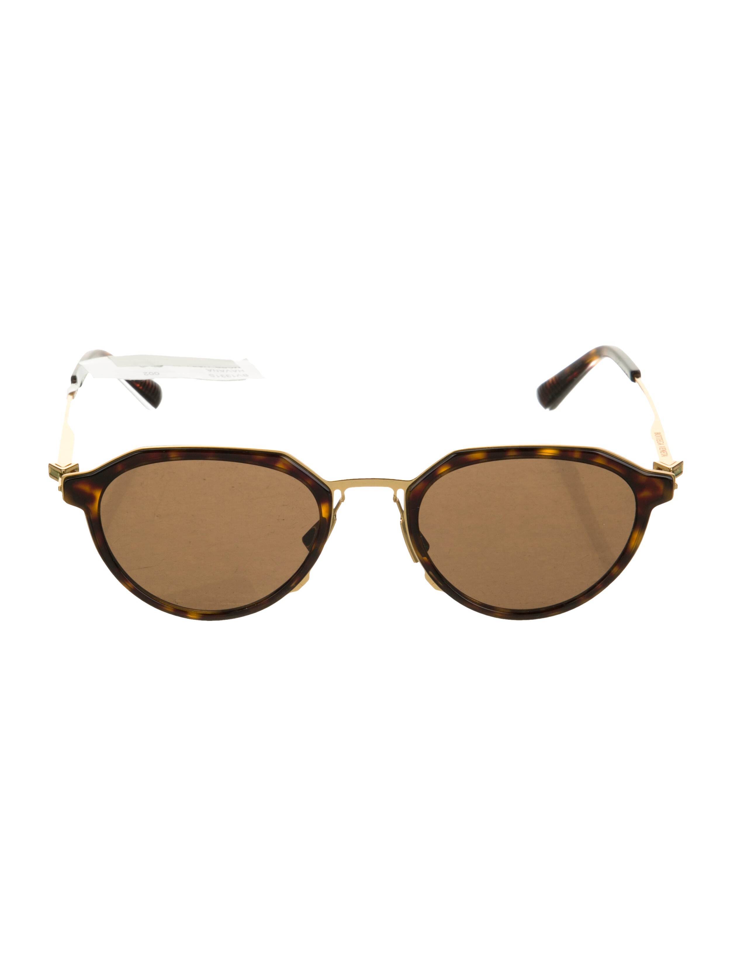 Bottega Veneta Round Mirrored Sunglasses