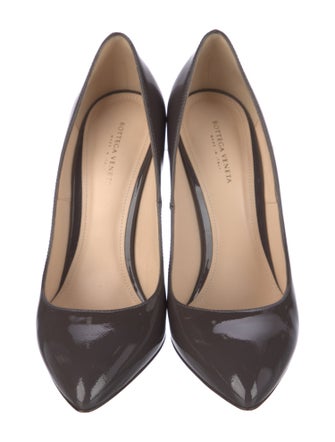 Bottega Veneta Intrecciato Weave Patent Leather Pumps