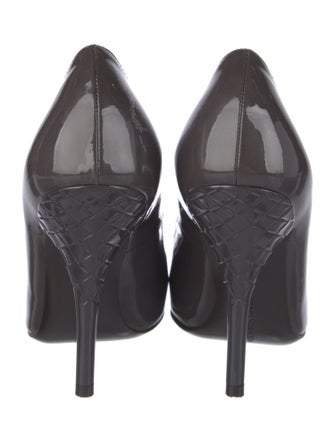 Bottega Veneta Intrecciato Weave Patent Leather Pumps