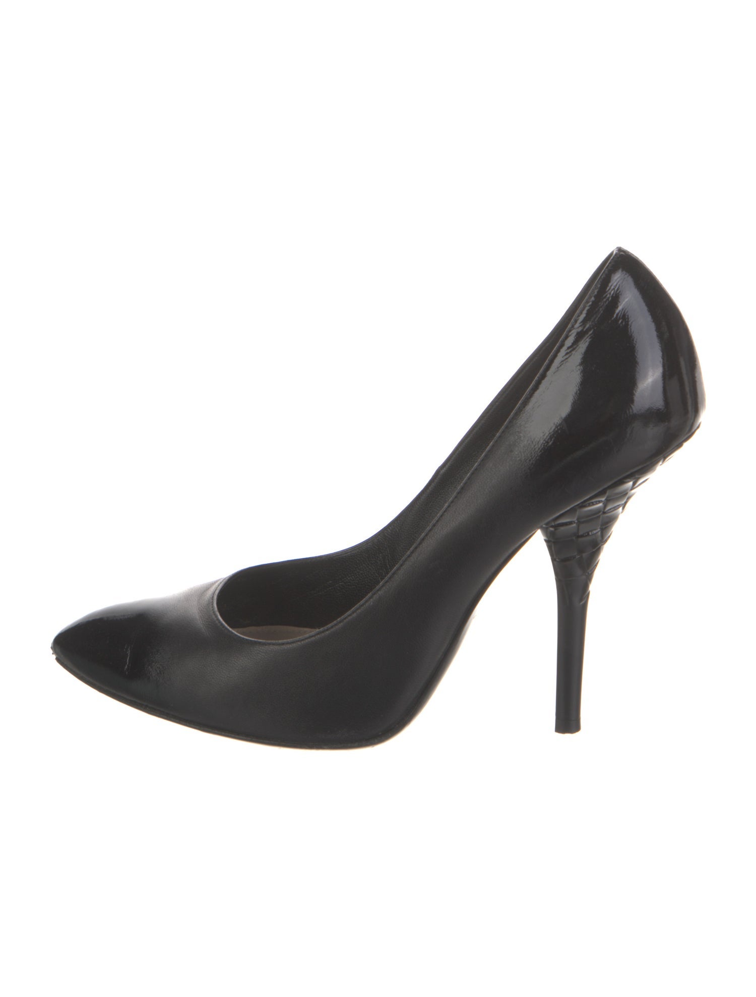 Bottega Veneta Intrecciato Weave Patent Leather Pumps