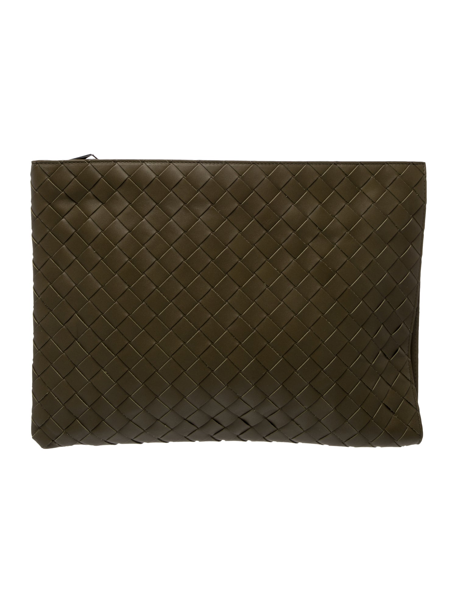 Bottega Veneta Intrecciato Half Zipped Pouch