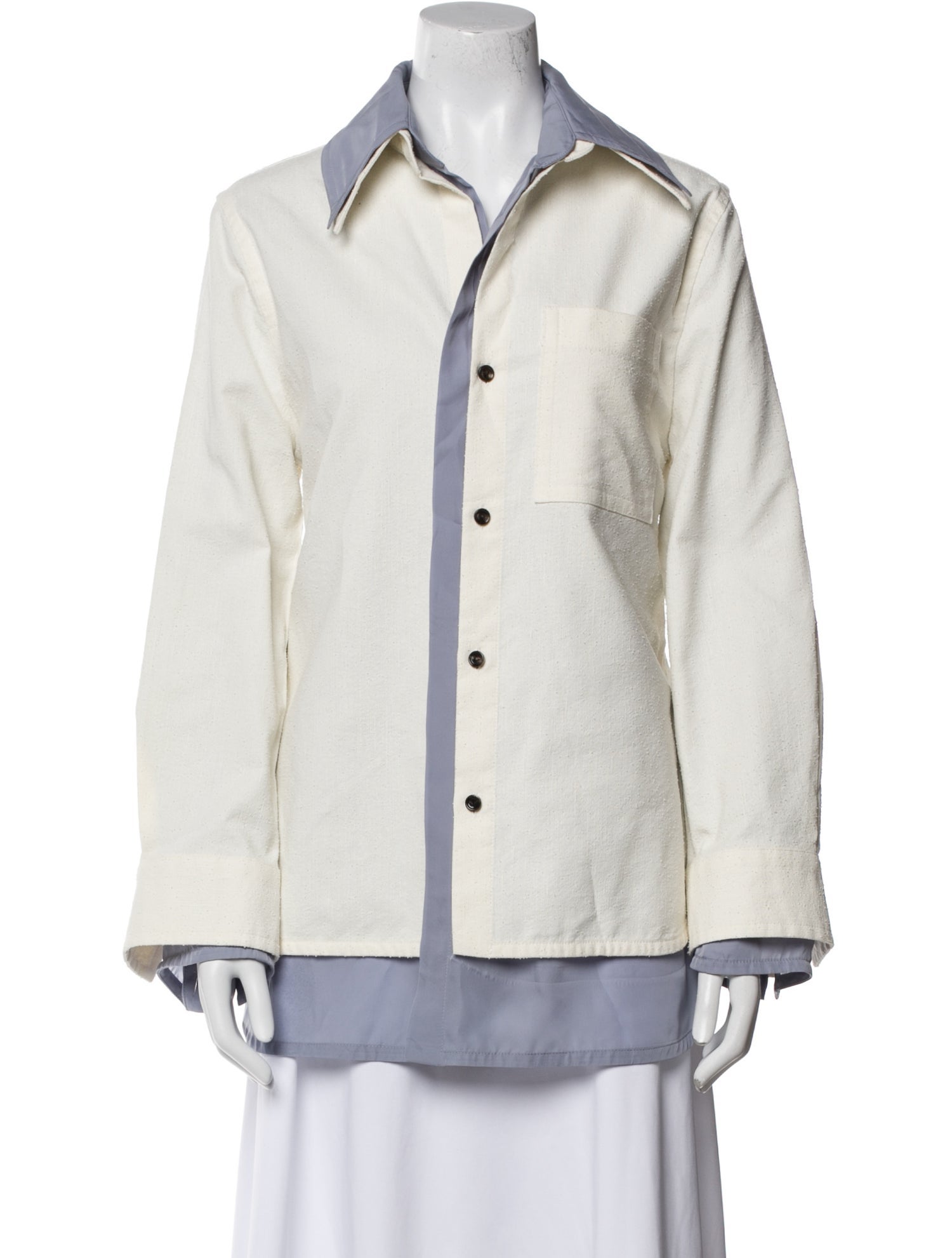 Bottega Veneta Long Sleeve Button-Up Top
