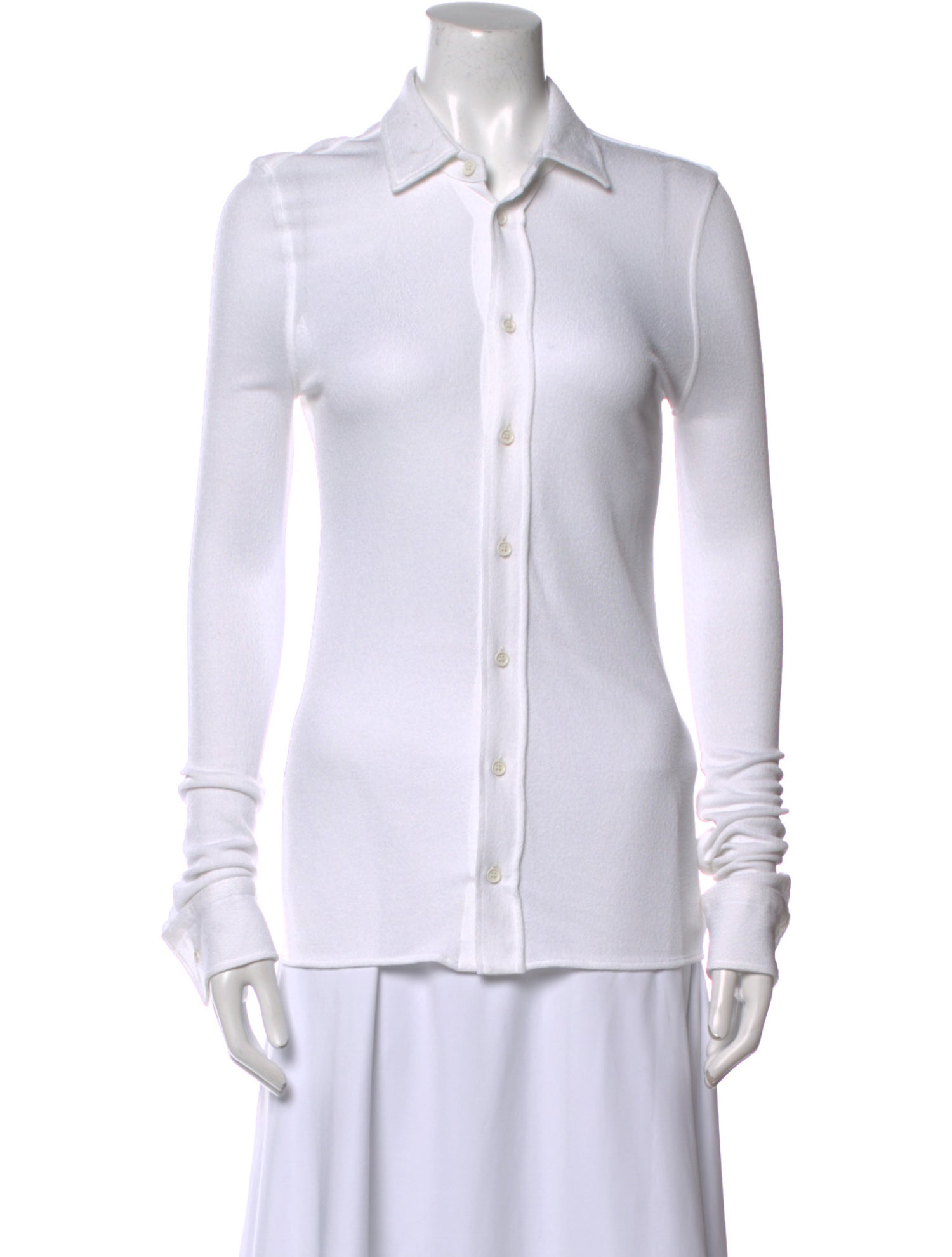 Bottega Veneta Long Sleeve Button-Up Top