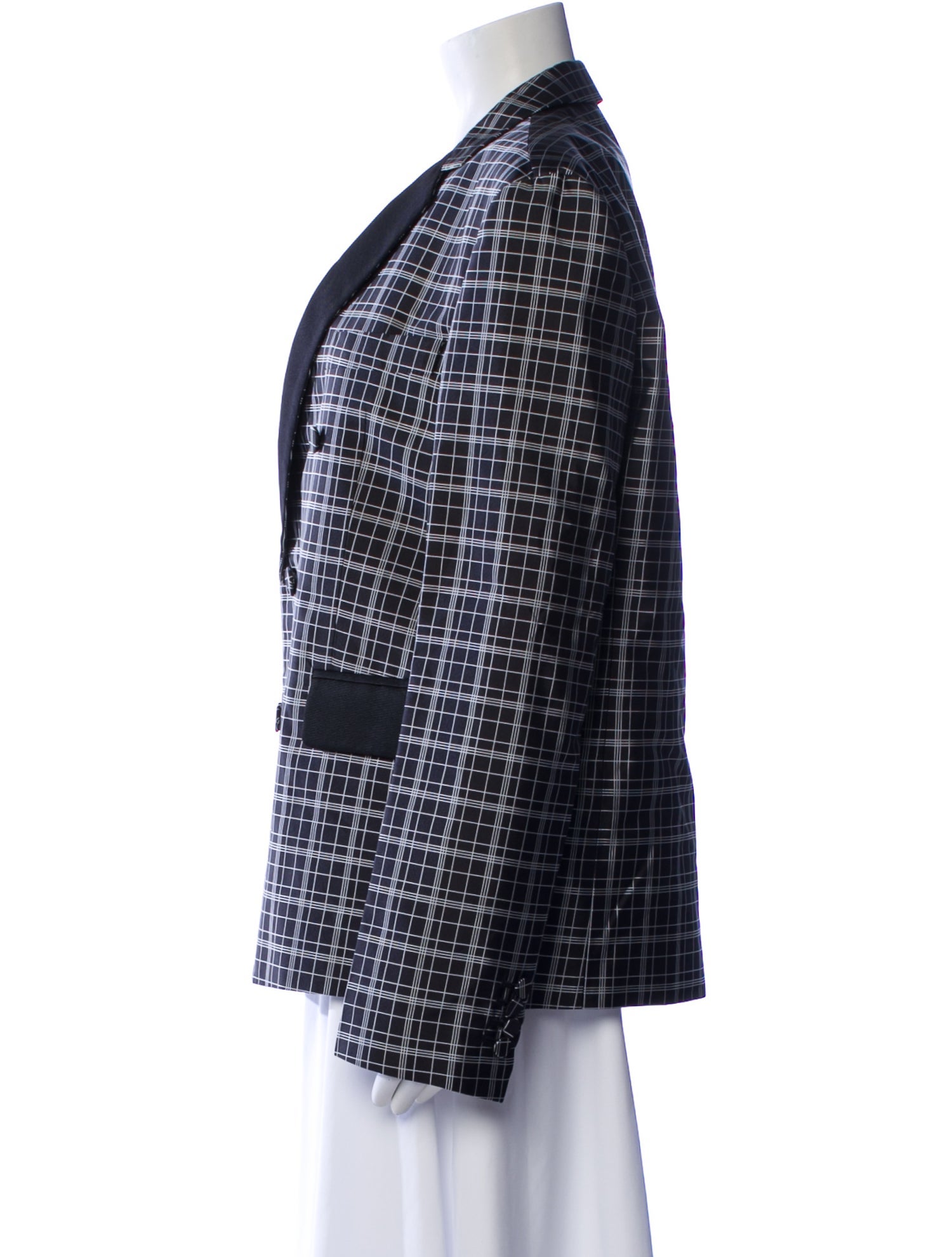 Bottega Veneta Silk Plaid Print Blazer w/ Tags