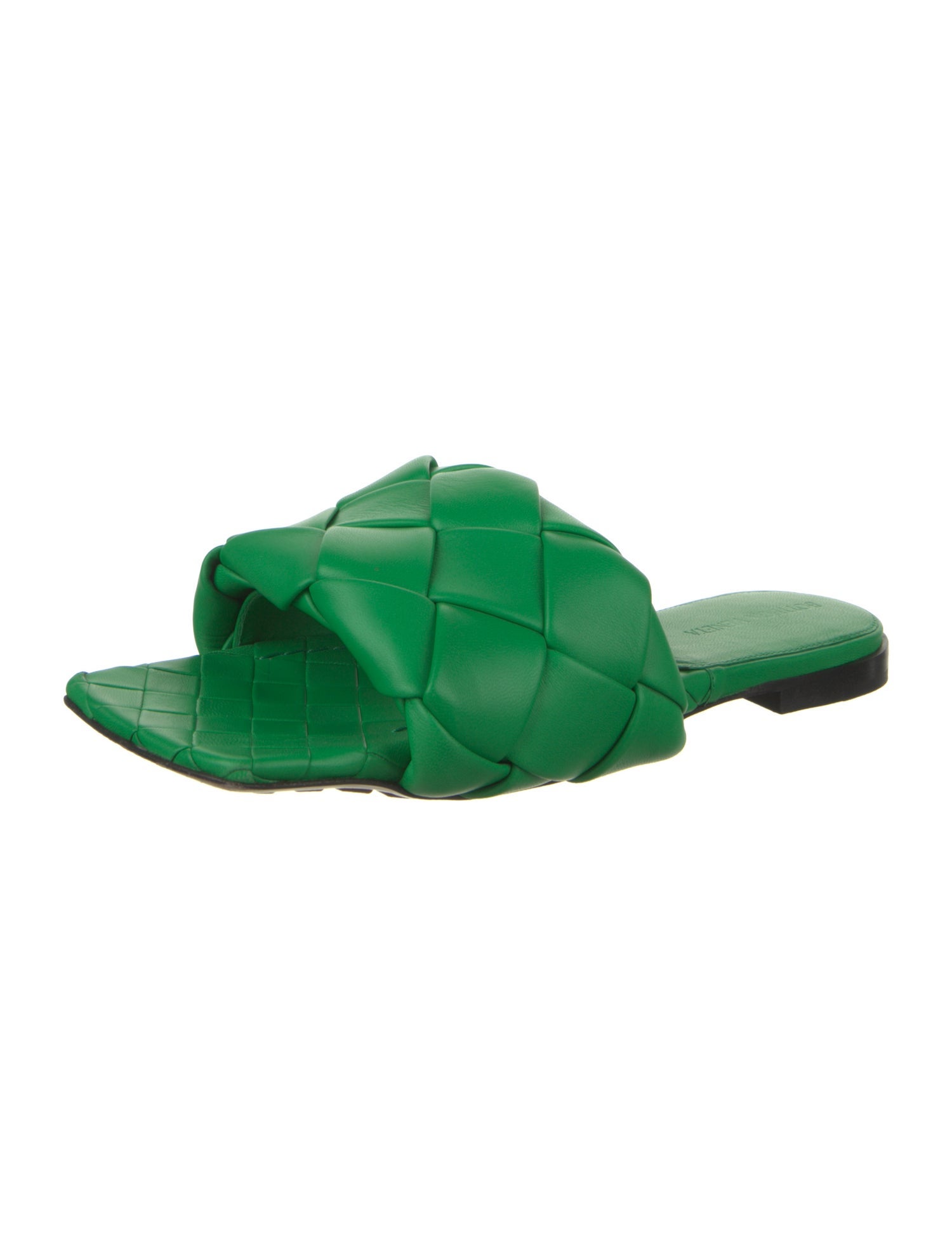 Bottega Veneta Intrecciato Weave Leather Slides