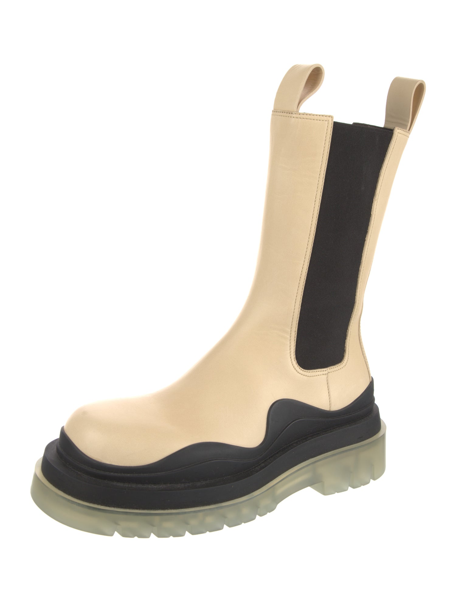 Bottega Veneta Leather Colorblock Pattern Chelsea Boots
