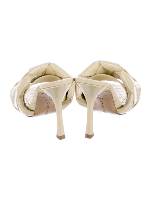 Bottega Veneta Intrecciato Weave Patent Leather Slides