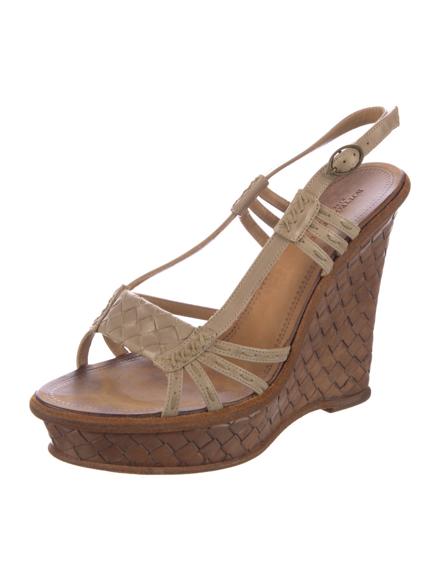 Bottega Veneta Intrecciato Weave Leather Slingback Sandals