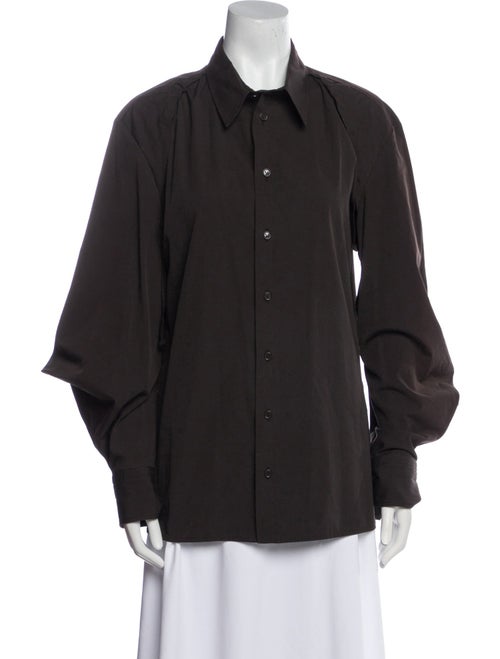 Bottega Veneta Silk Long Sleeve Button-Up Top