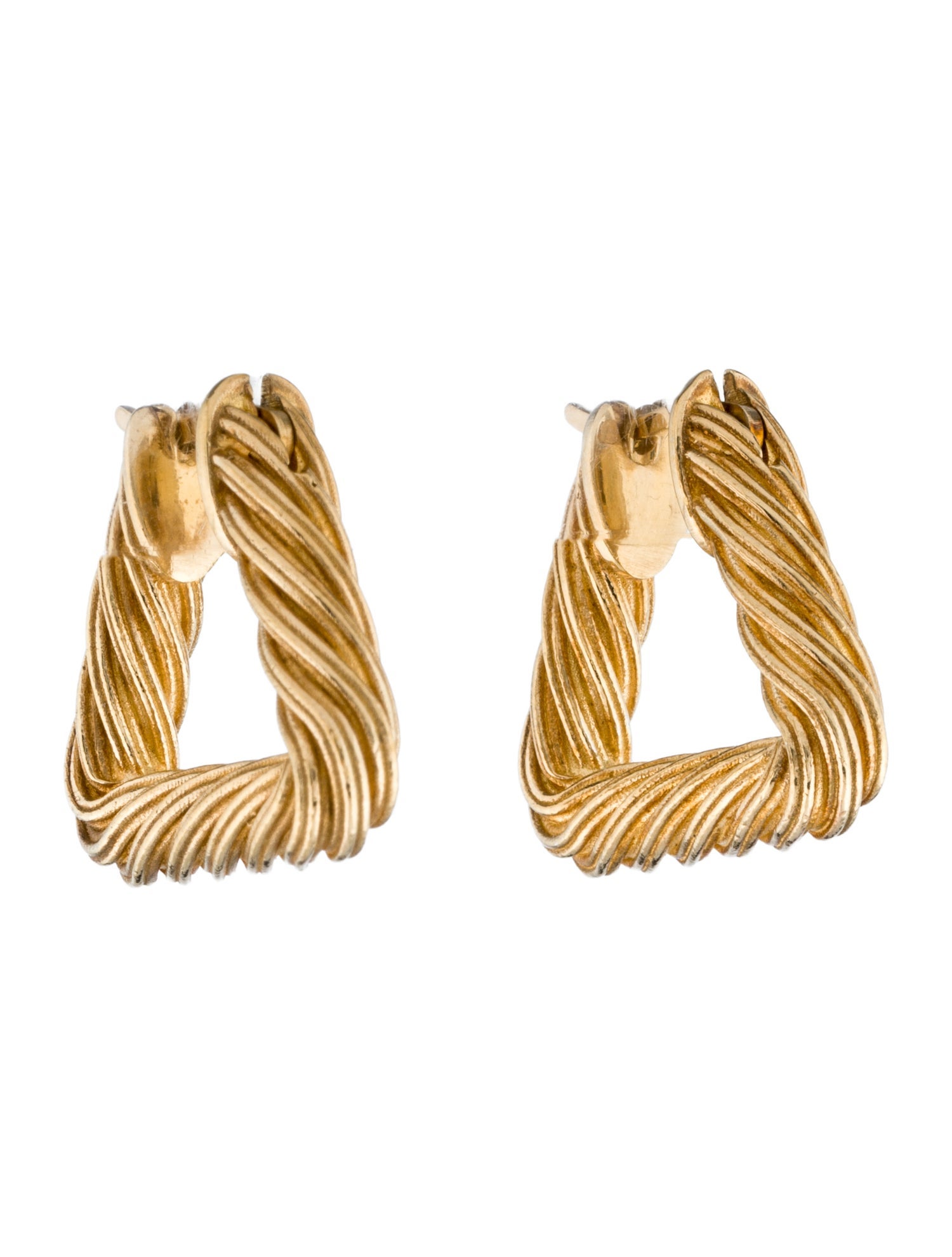 Bottega Veneta Cord Triangle Hoop Earrings