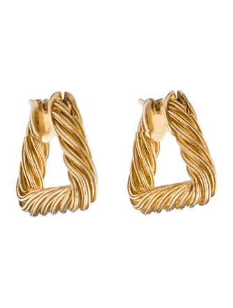 Bottega Veneta Cord Triangle Hoop Earrings