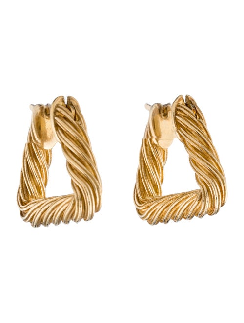 Bottega Veneta Cord Triangle Hoop Earrings