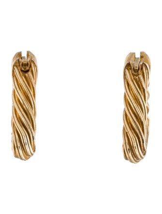 Bottega Veneta Cord Triangle Hoop Earrings