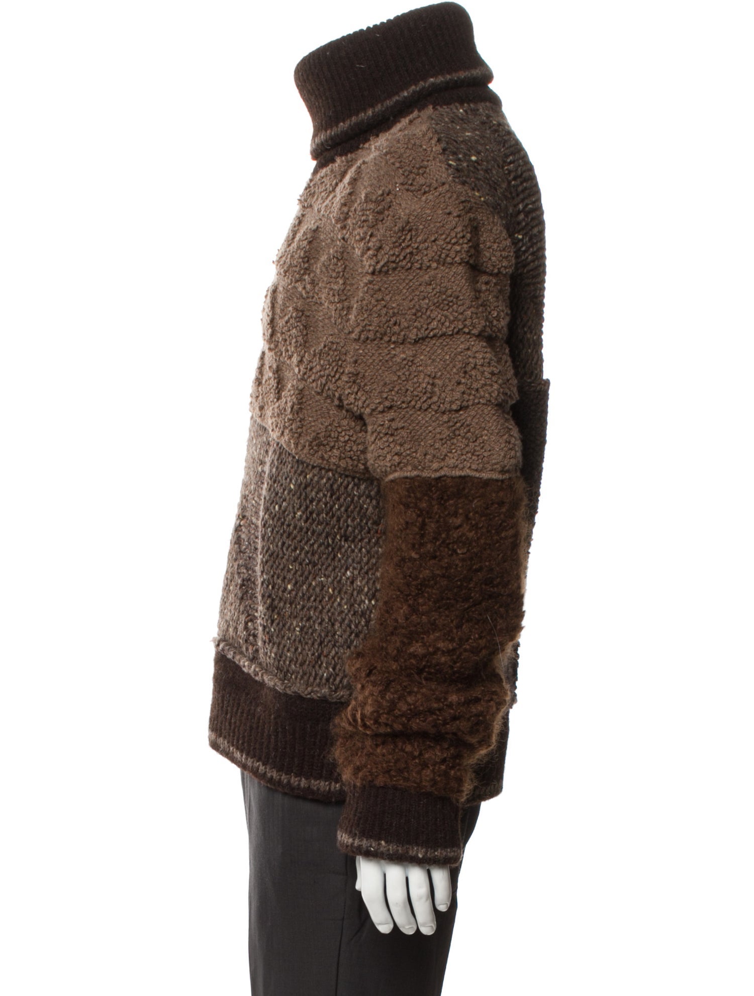 Bottega Veneta Wool Colorblock Pattern Bomber Jacket