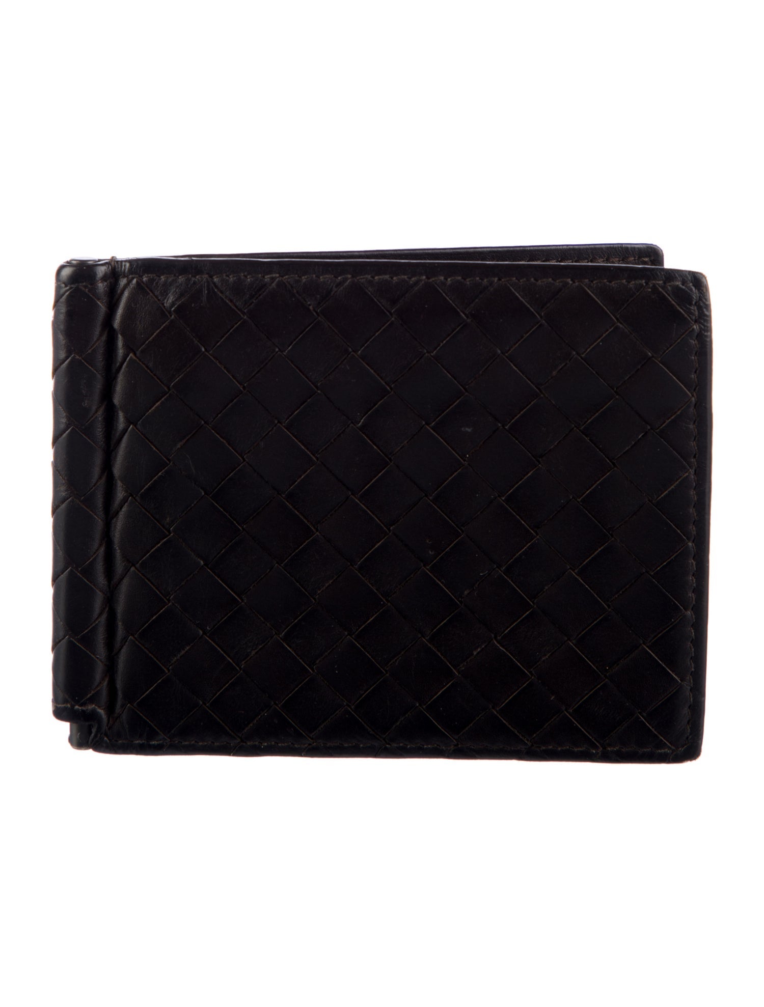 Bottega Veneta Money Clip Bifold Wallet Intrecciato Weave Wallet