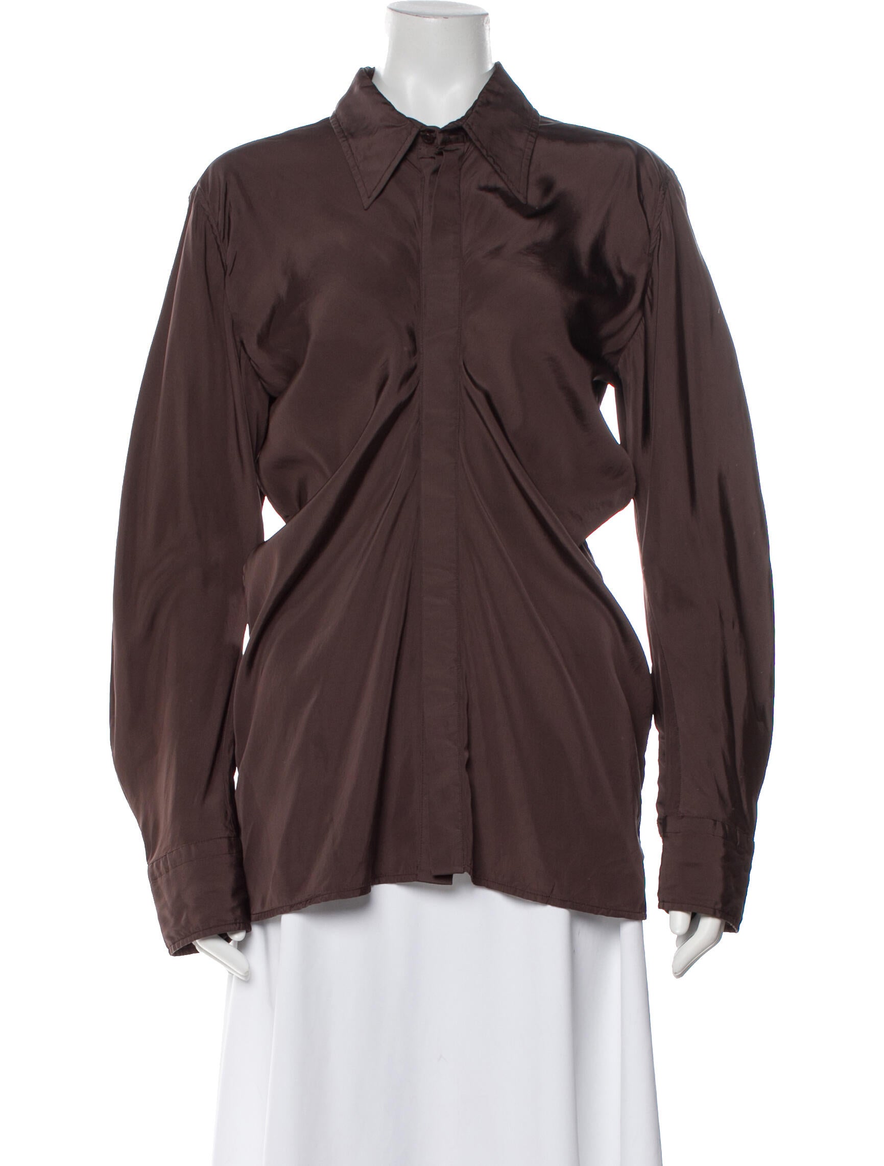 Bottega Veneta Long Sleeve Button-Up Top