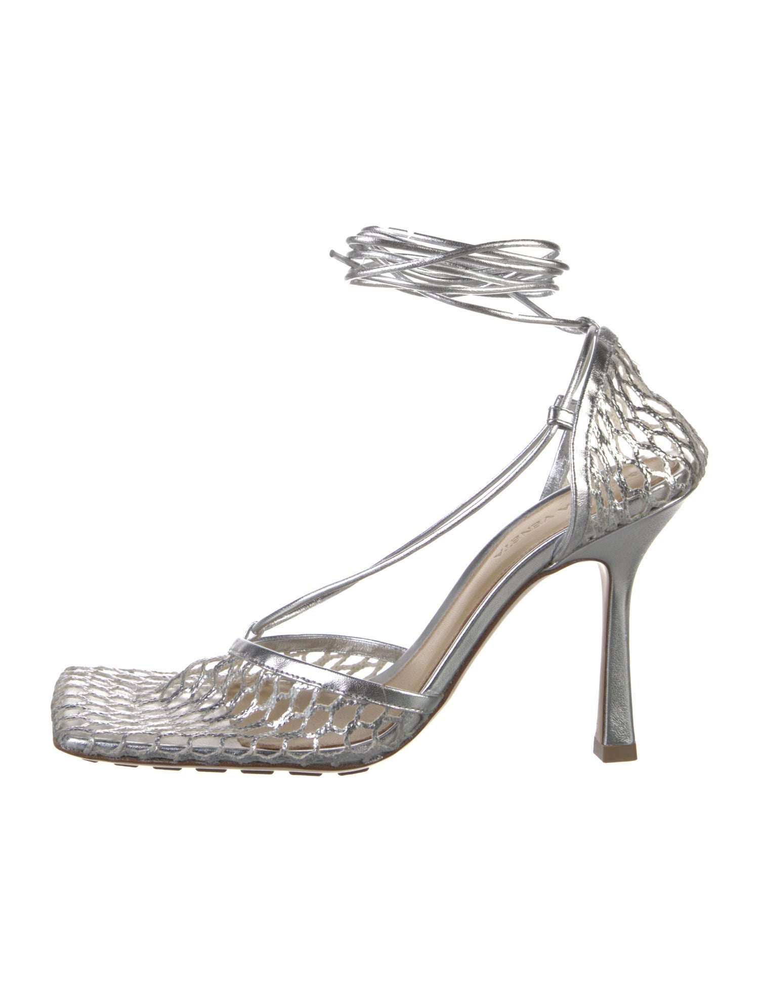 Bottega Veneta Leather Mesh Accents Sandals