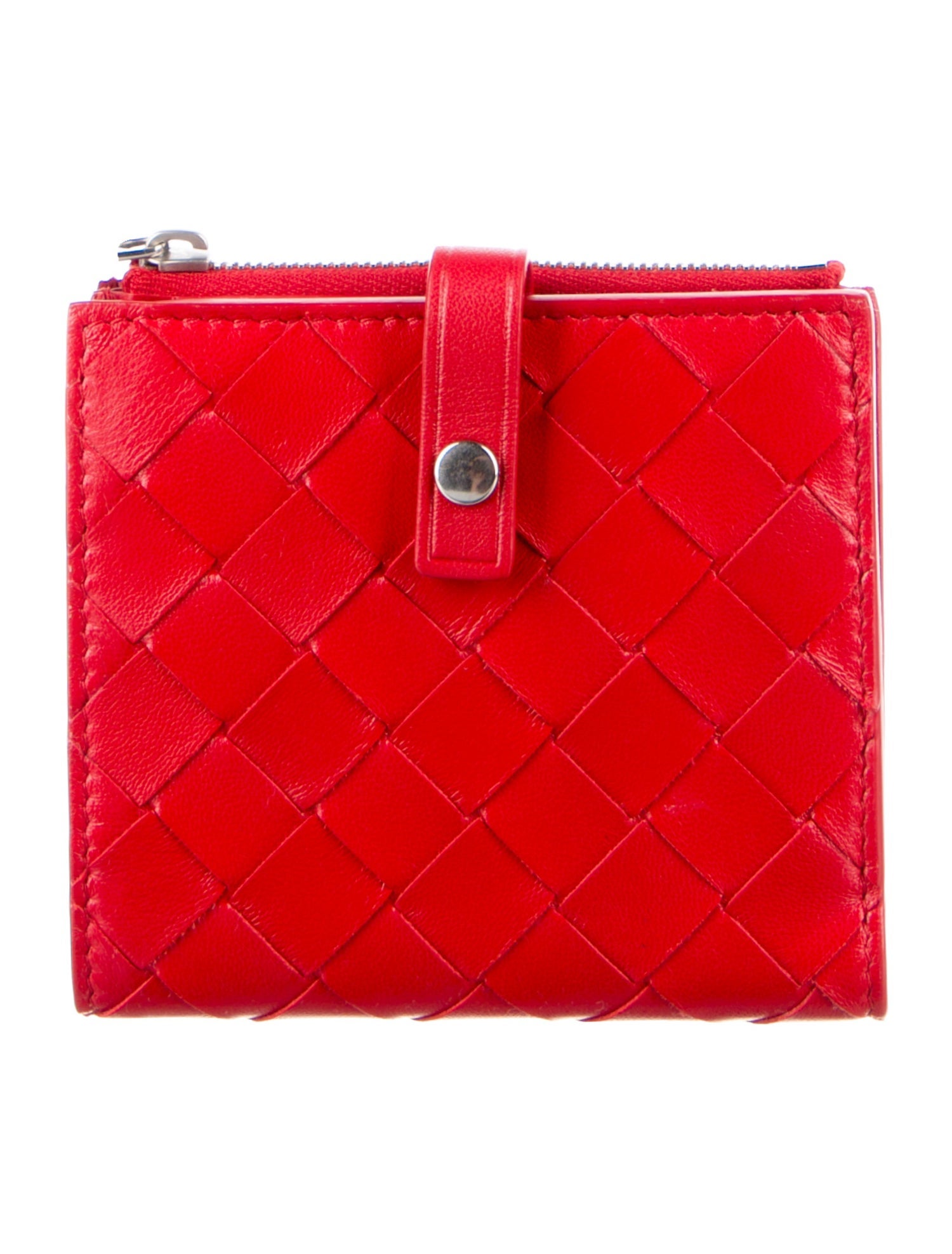 Bottega Veneta Intrecciato Weave Leather Compact Wallet