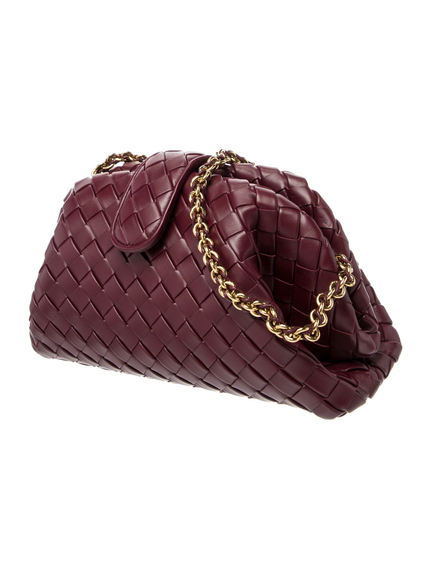 Bottega Veneta Intrecciato Lauren 1980 Small - Burgundy Shoulder