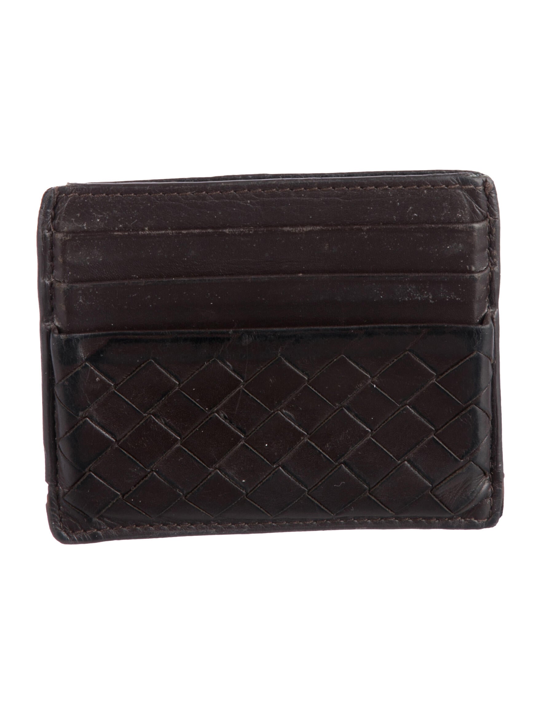 Bottega Veneta Intrecciato Weave Leather Card Holder