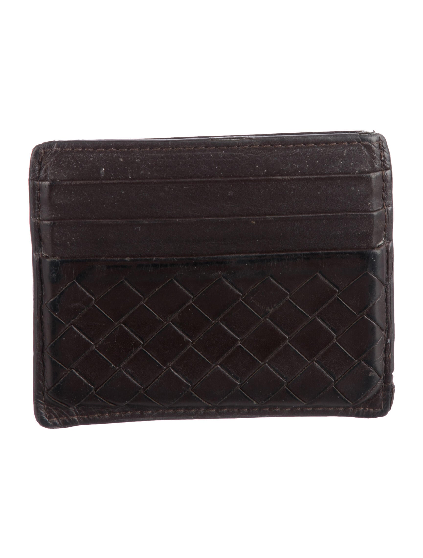 Bottega Veneta Intrecciato Weave Leather Card Holder
