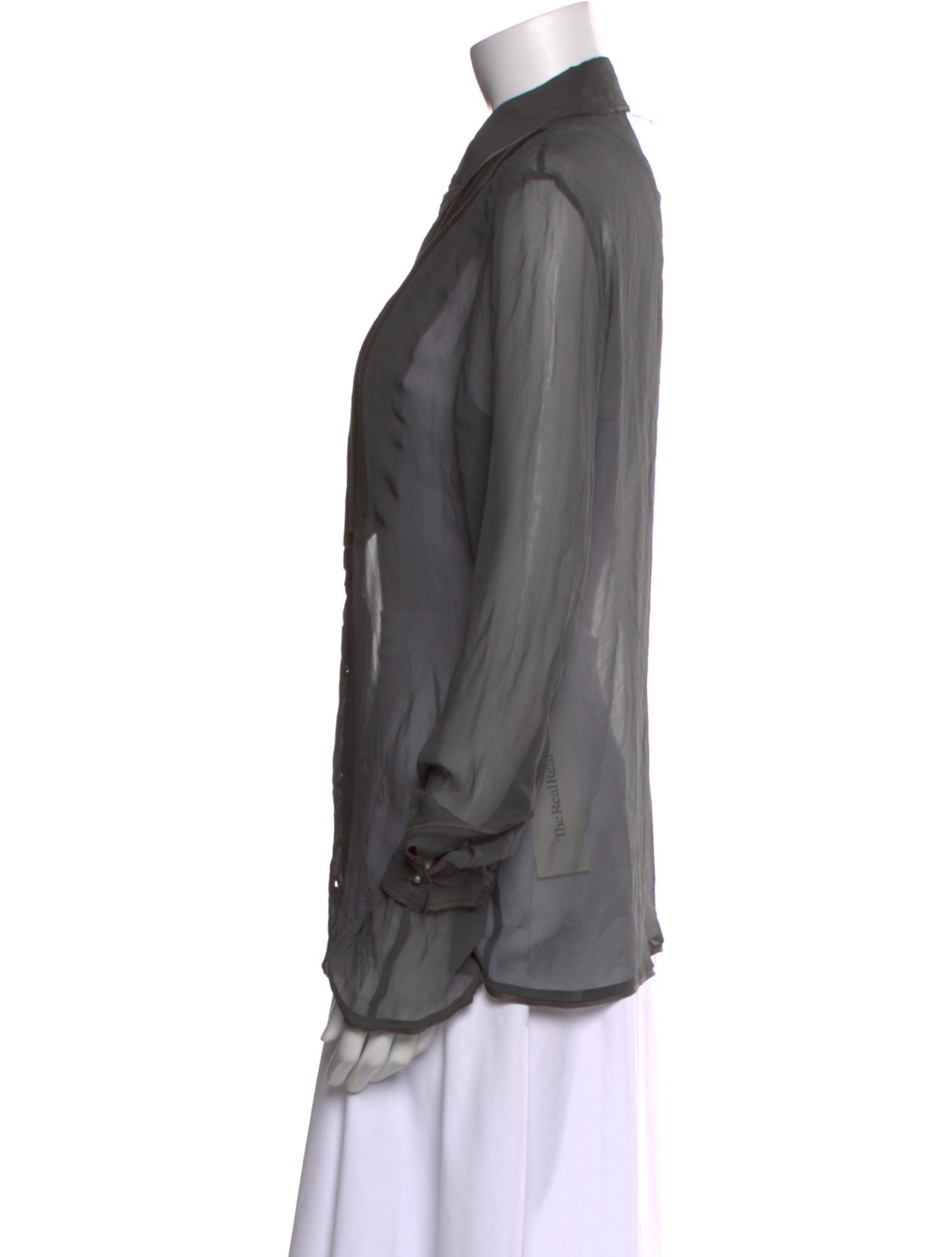 Bottega Veneta Silk Long Sleeve Button-Up Top