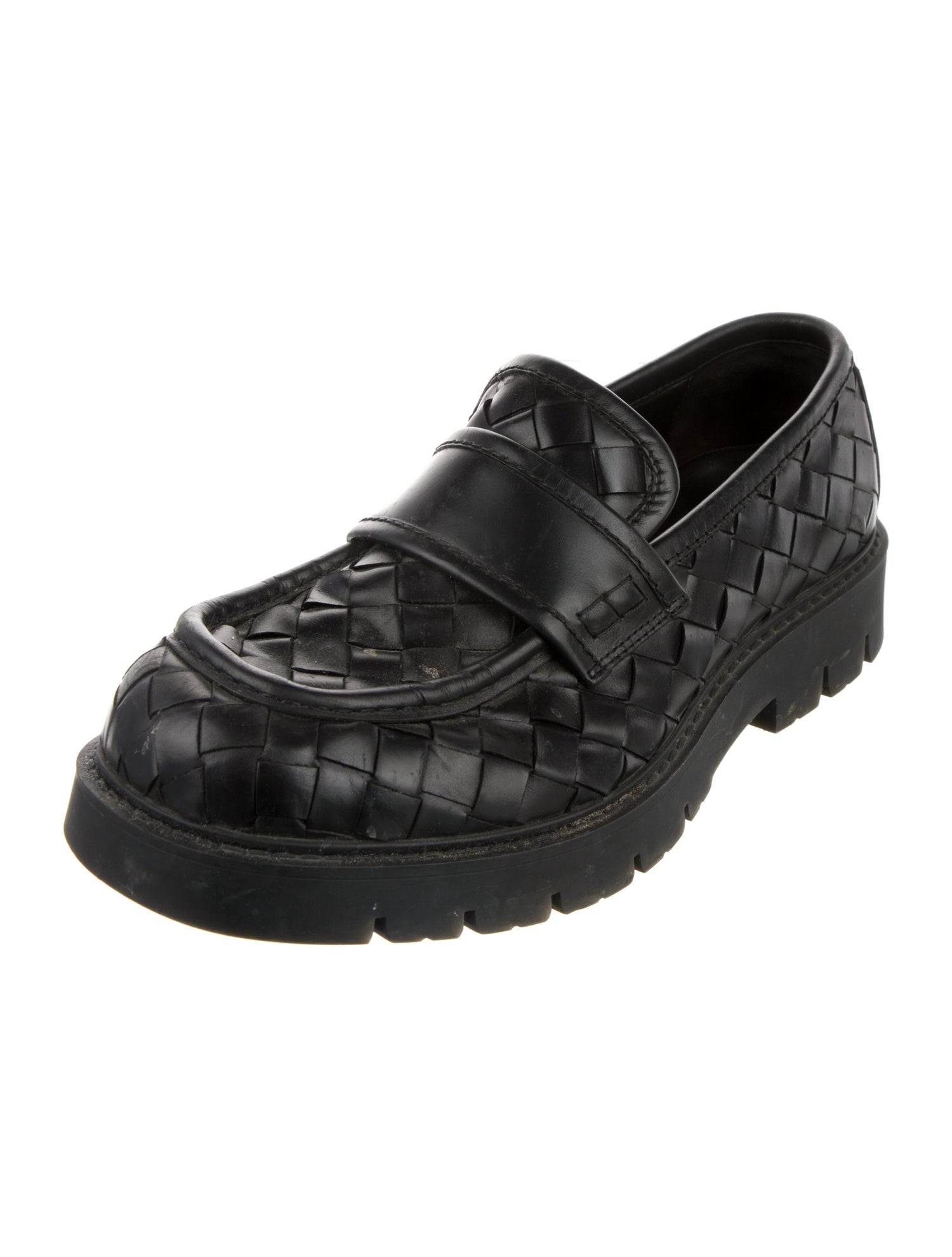 Bottega Veneta Intrecciato Weave Leather Dress Loafers