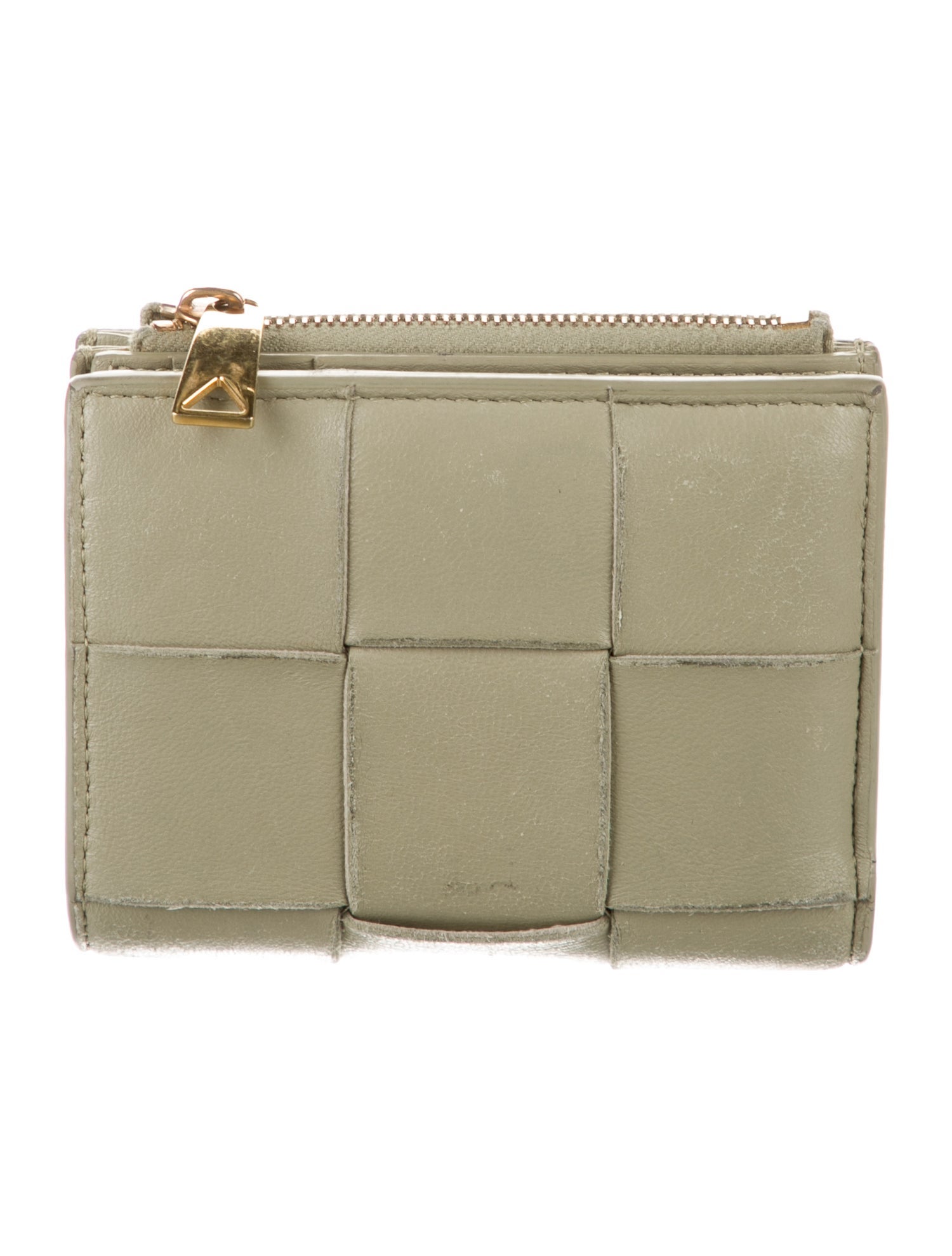 Bottega Veneta Intrecciato Weave Leather Compact Wallet