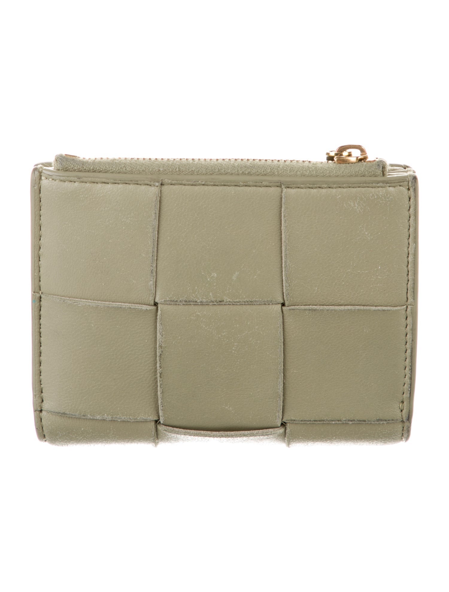 Bottega Veneta Intrecciato Weave Leather Compact Wallet