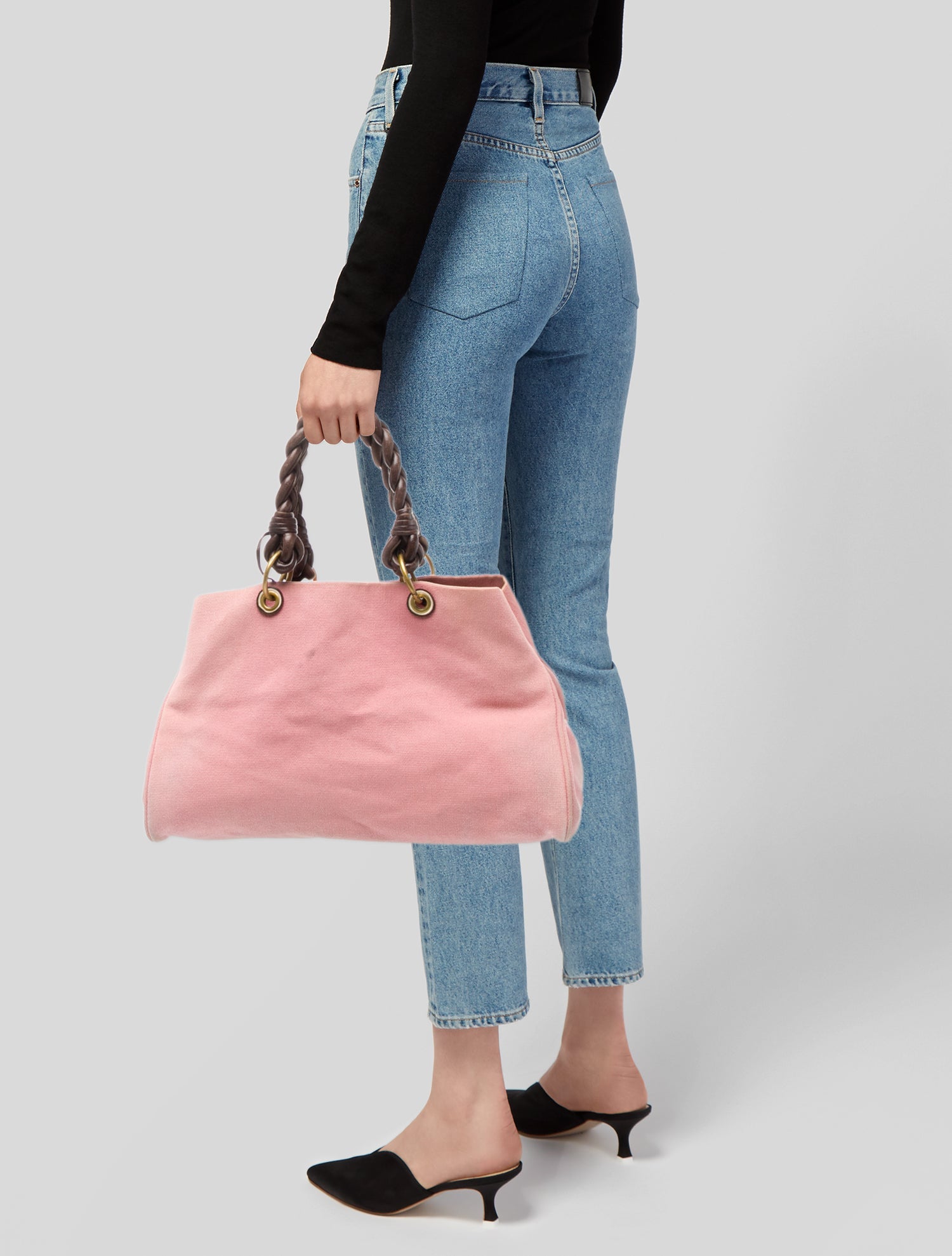 Bottega Veneta Canvas Top Handle Bag Vintage