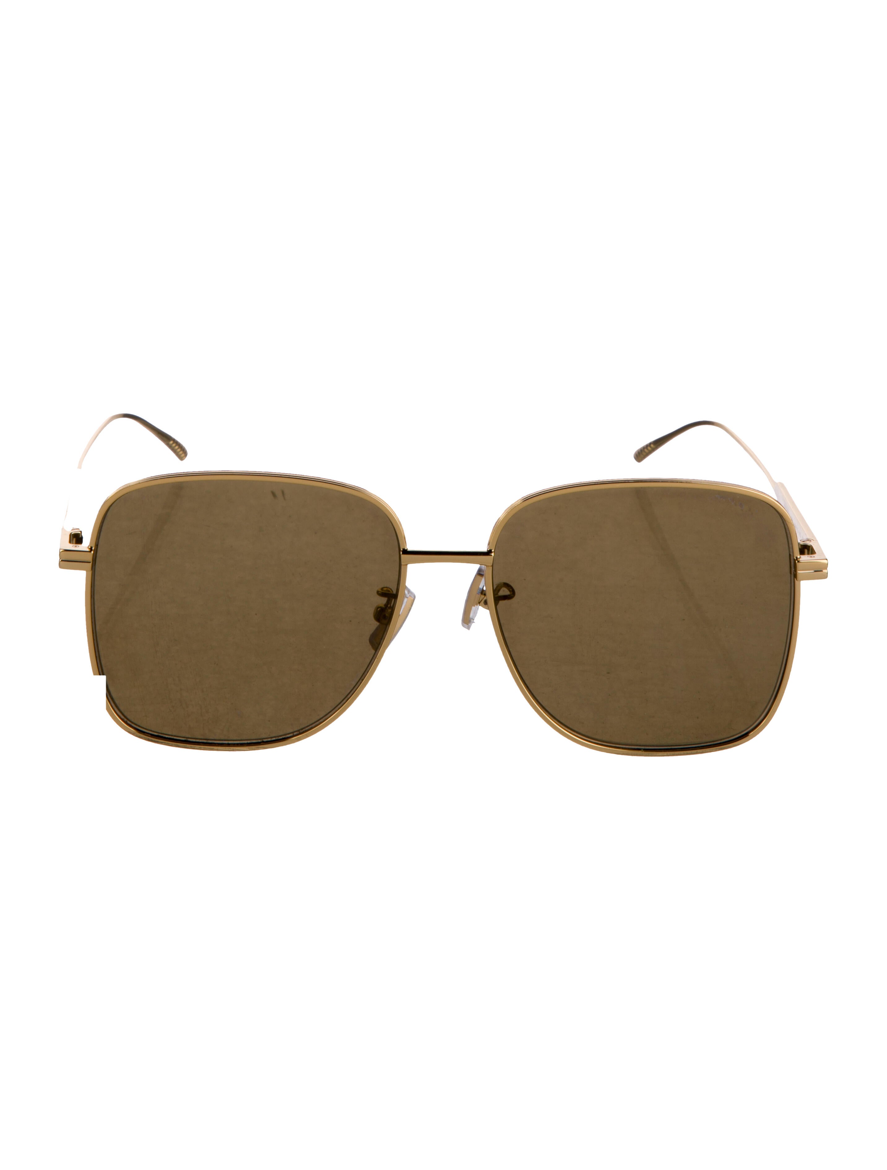 Bottega Veneta Intrecciato Weave Square Sunglasses