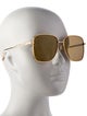 Bottega Veneta Intrecciato Weave Square Sunglasses
