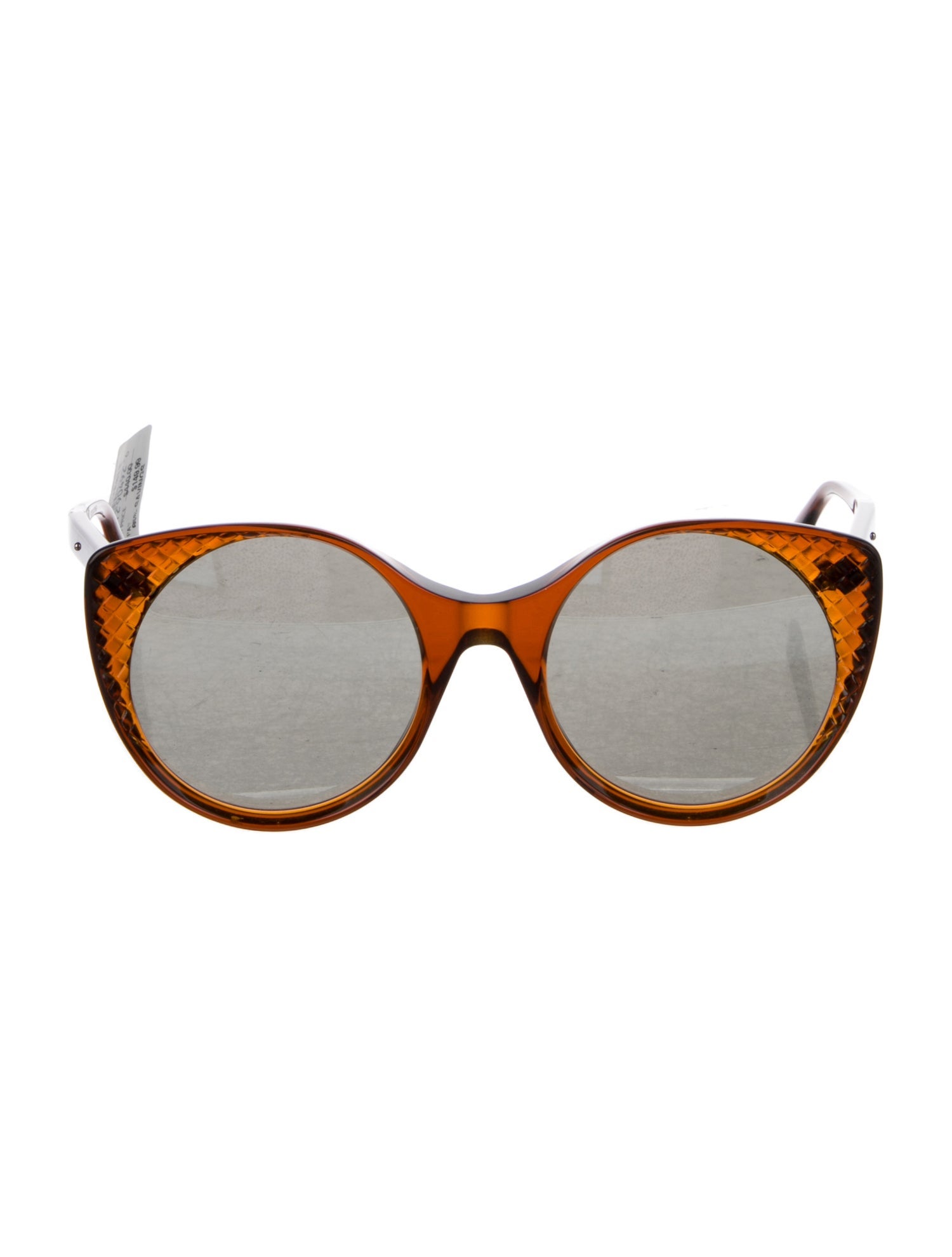 Bottega Veneta Round Mirrored Sunglasses