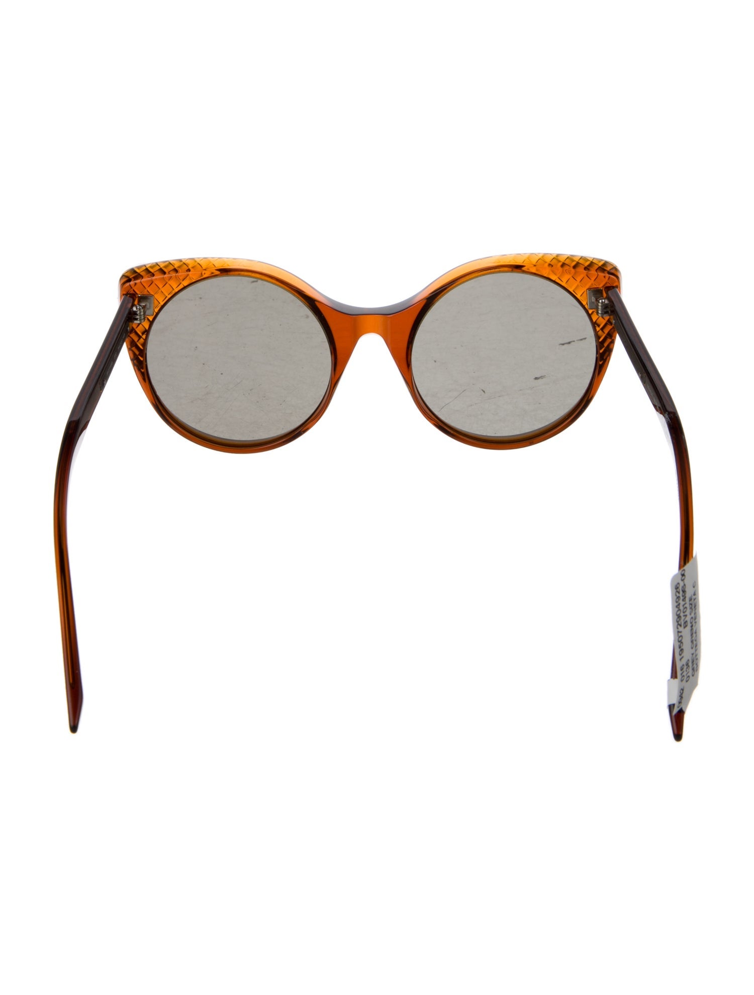 Bottega Veneta Round Mirrored Sunglasses