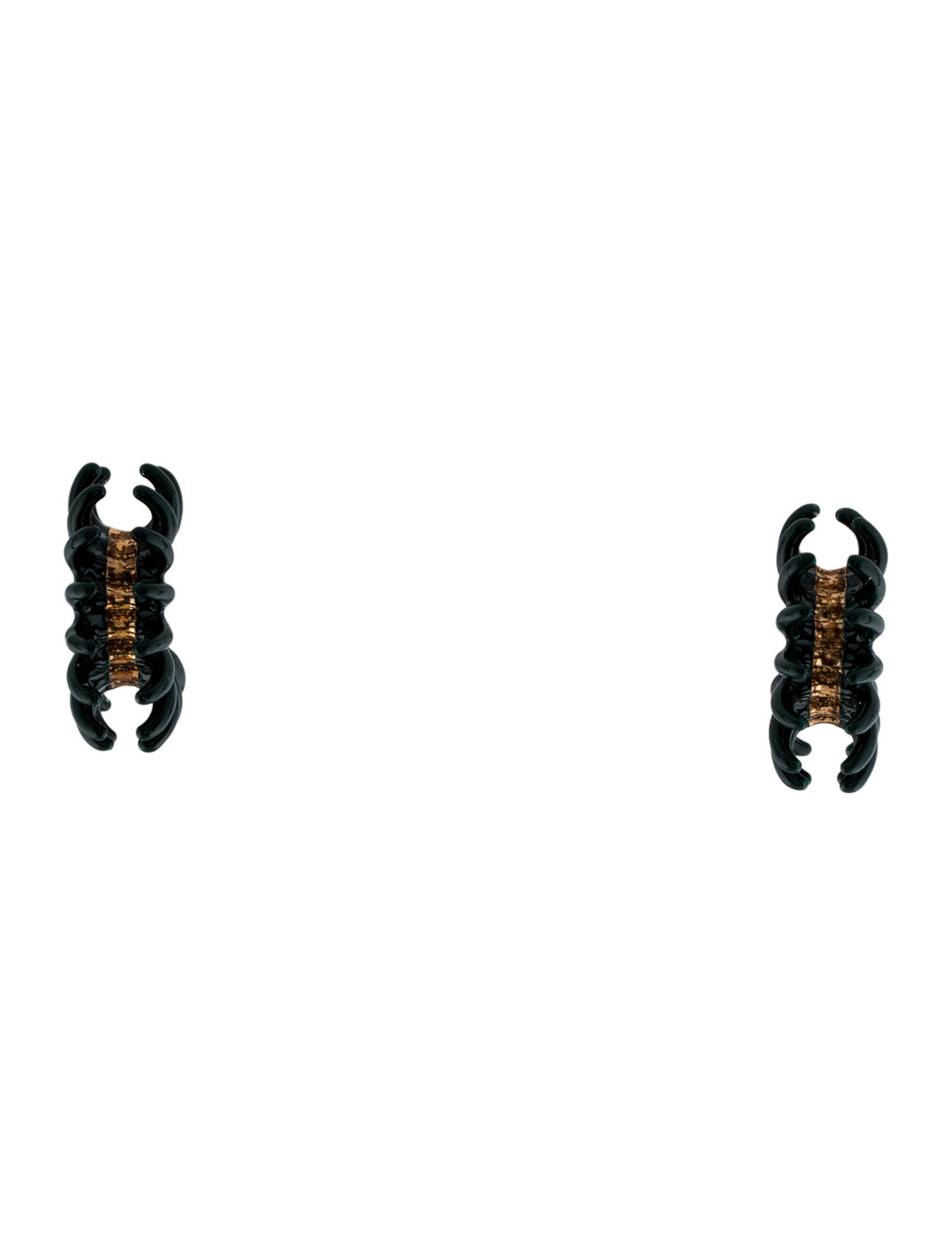 Bottega Veneta Enamel Spine Hoop Earrings