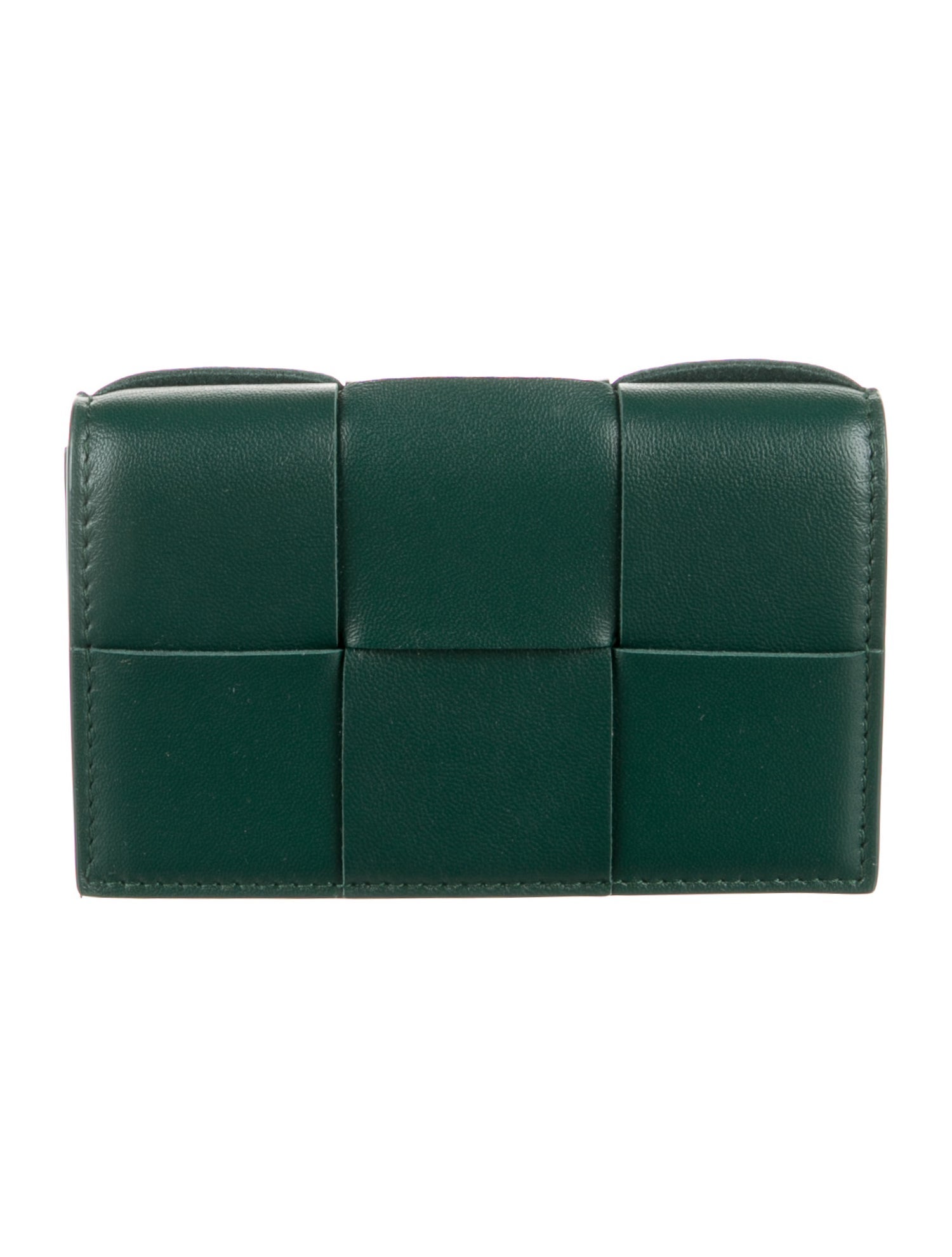 Bottega Veneta Business Card Holder Intrecciato Weave Compact Wallet