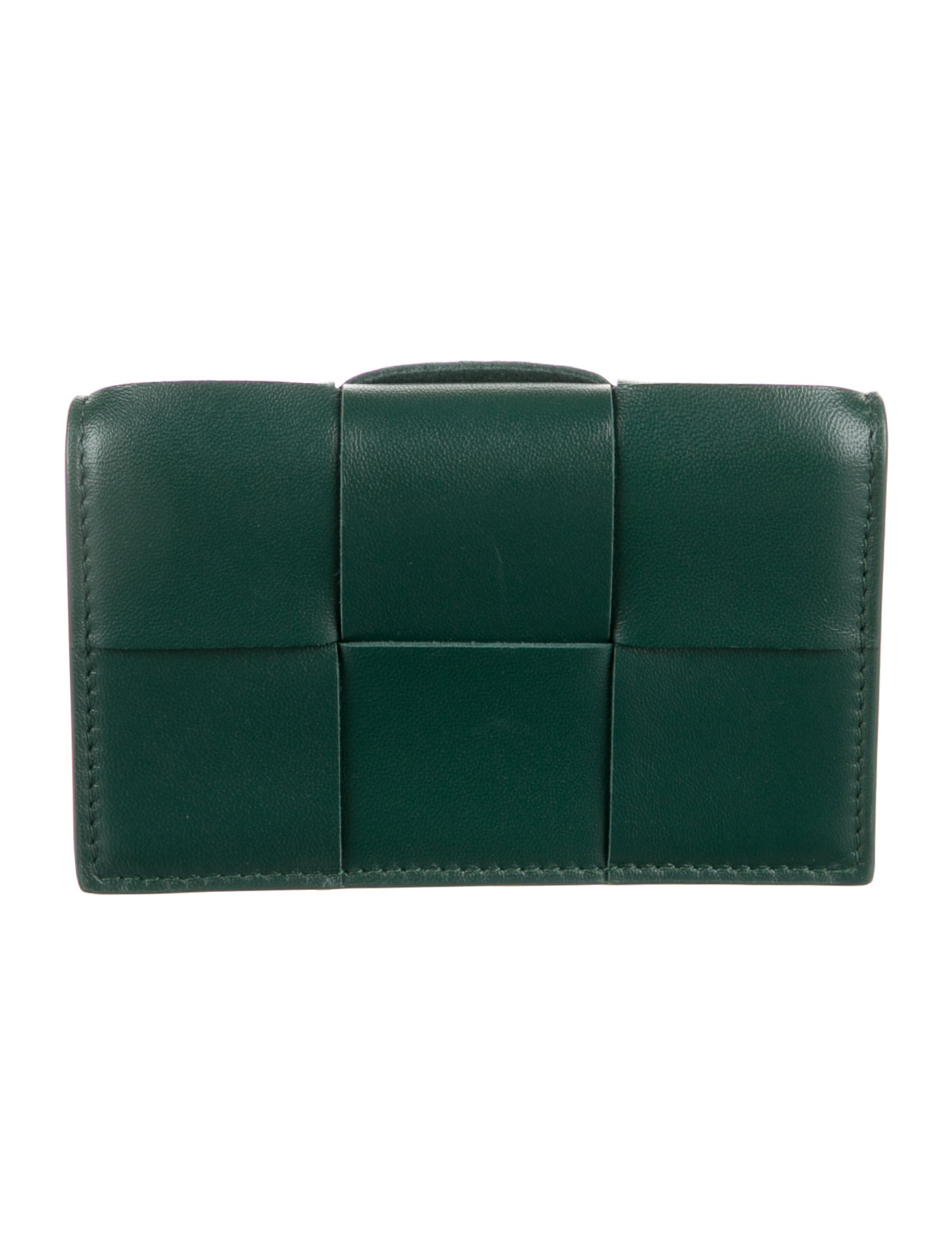 Bottega Veneta Business Card Holder Intrecciato Weave Compact Wallet