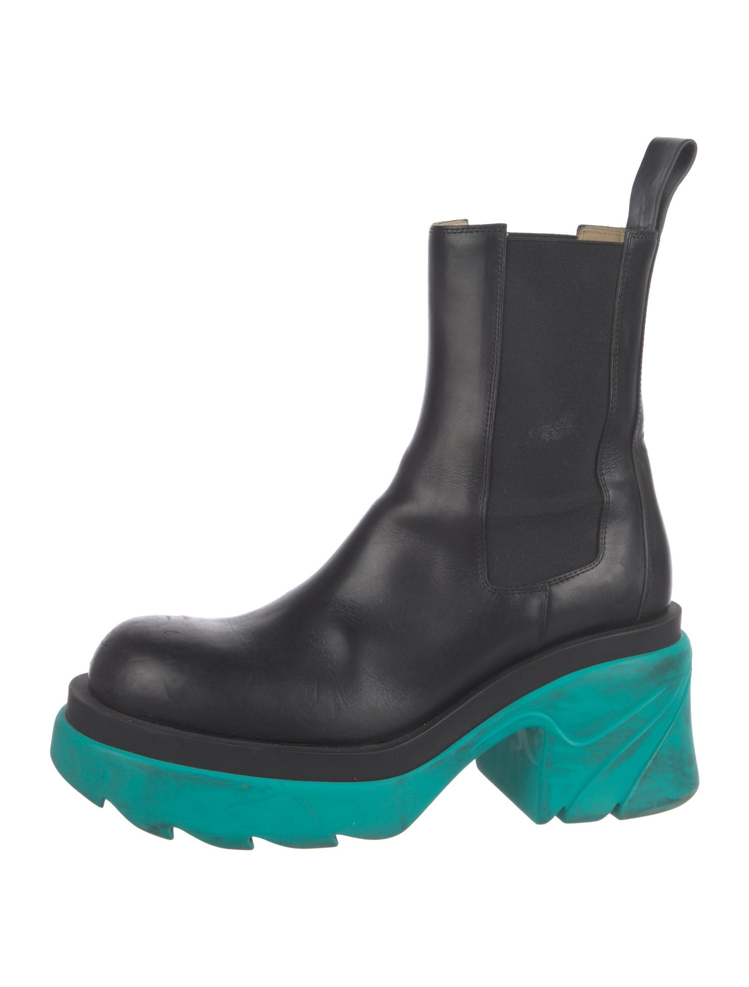 Bottega Veneta Leather Mesh Accents Combat Boots