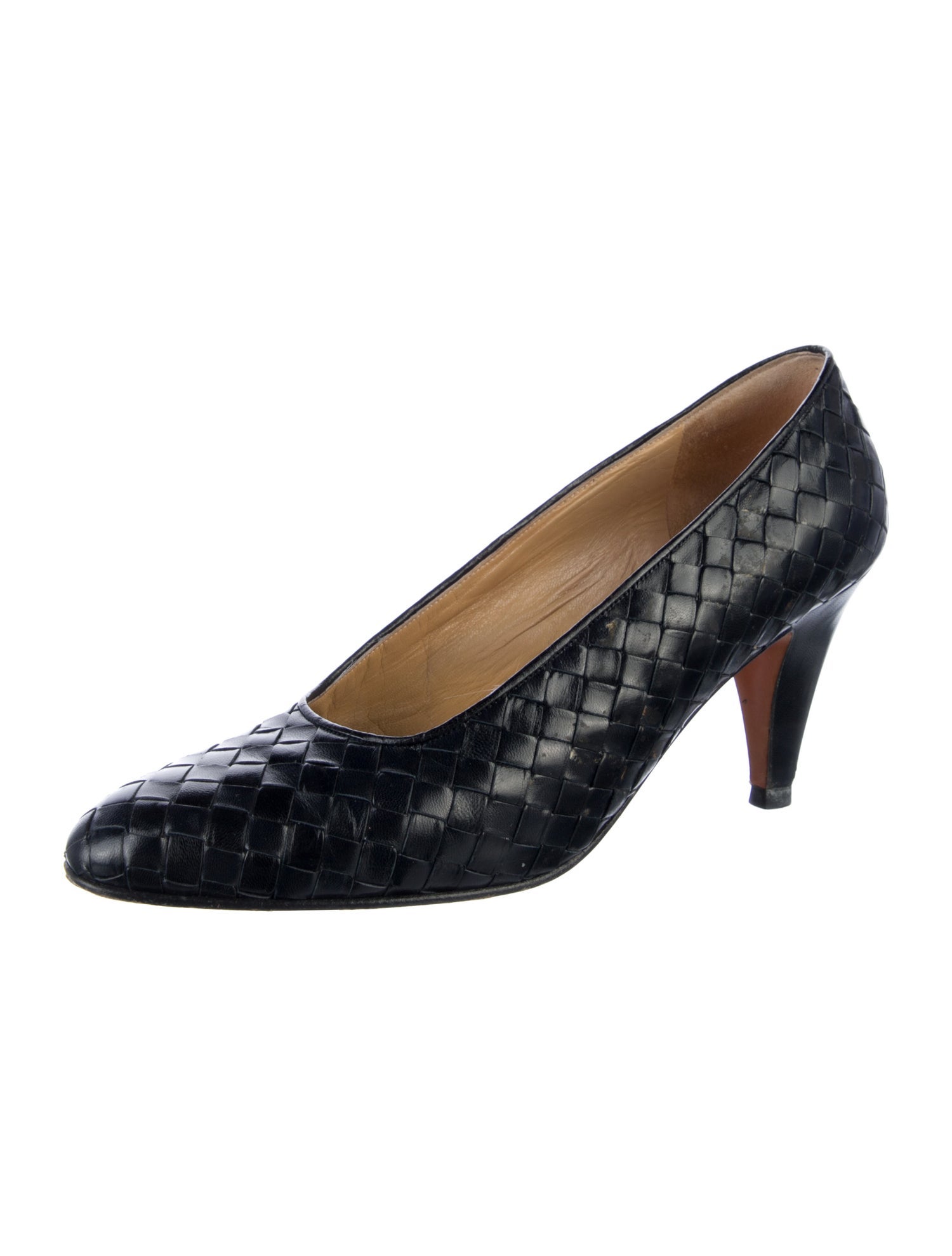 Bottega Veneta Intrecciato Weave Leather Pumps