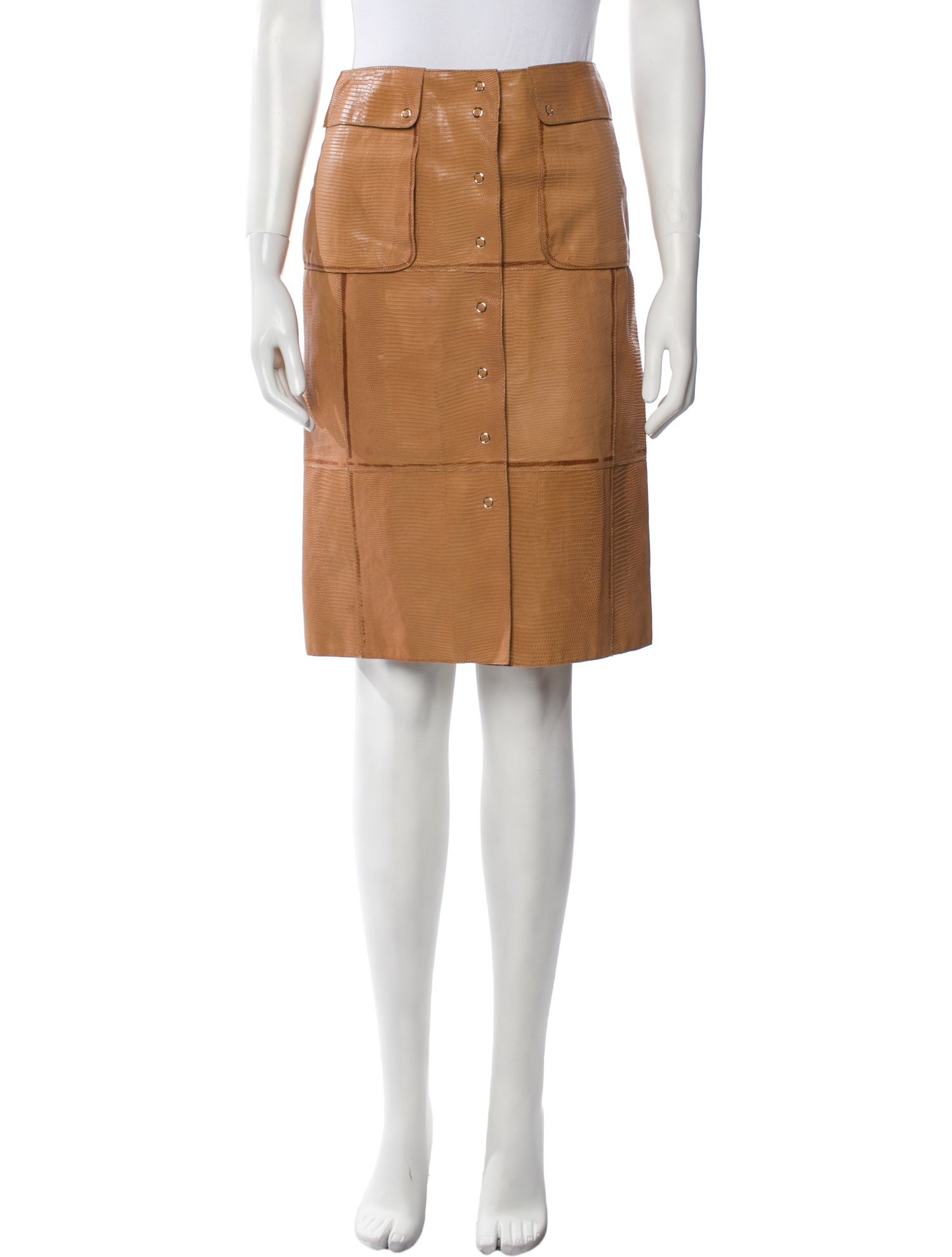 Bottega Veneta Leather Knee-Length Skirt