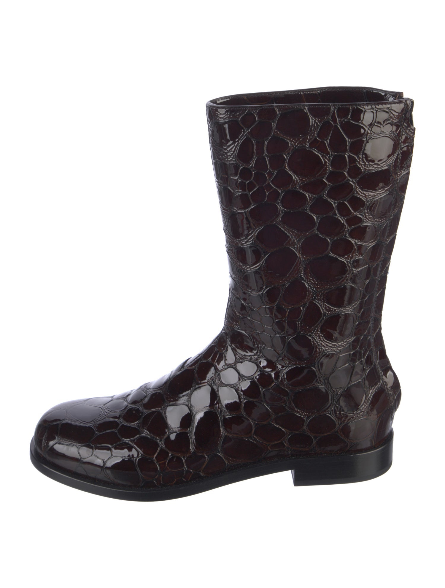 Bottega Veneta Embossed Leather Moto Boots